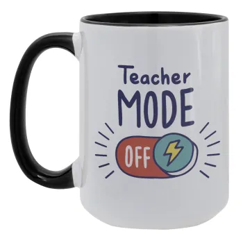 Teacher mode, Κούπα Mega 15oz, κεραμική Μαύρη, 450ml