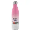 Μεταλλικό παγούρι θερμός Ροζ/Λευκό (Stainless steel), διπλού τοιχώματος, 500ml