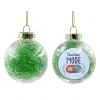 Transparent Christmas tree ball ornament with green filling 8cm