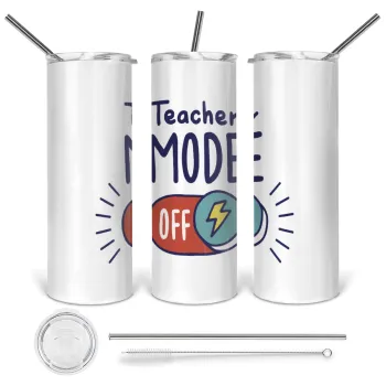 Teacher mode, Tumbler stainless steel 600ml, with metal straw & cleaning brush