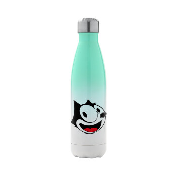Felix the cat, Metal mug thermos Green/White (Stainless steel), double wall, 500ml
