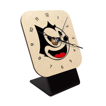 Felix the cat, Επιτραπέζιο ρολόι σε φυσικό ξύλο (10cm)