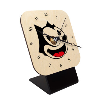 Felix the cat, Quartz Table clock in natural wood (10cm)