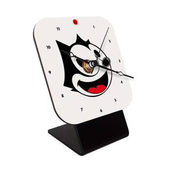 Felix the cat, Επιτραπέζιο ρολόι ξύλινο με δείκτες (10cm)