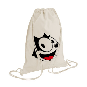 Felix the cat, Backpack bag GYMBAG natural (28x40cm)