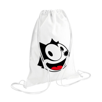 Felix the cat, Backpack pouch GYMBAG white (28x40cm)