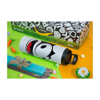 Felix the cat, Easter candle,Travel Tumbler 2 Lids, with metal straw & cleaning brush & aromatic flat candle (30cm) (BLUE)