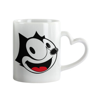 Felix the cat, Mug heart handle, ceramic, 330ml