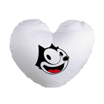 Felix the cat, Μαξιλάρι καναπέ καρδιά 40x40cm περιέχεται το  γέμισμα