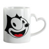 Mug heart handle, ceramic, 330ml