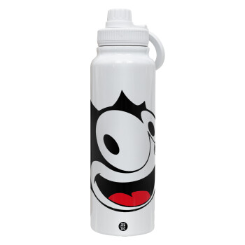 Felix the cat, 1L Stainless Steel Thermal Bottle with Phone Holder & Double Wall Insulation