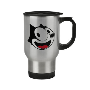 Felix the cat, Stainless steel travel mug with lid, double wall 450ml