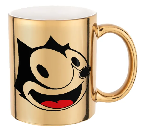Felix the cat — Mug ceramic, gold mirror, 330ml