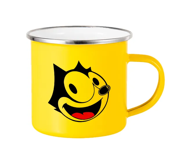 Felix the cat — Yellow Enamel Metallic Cup 360ml