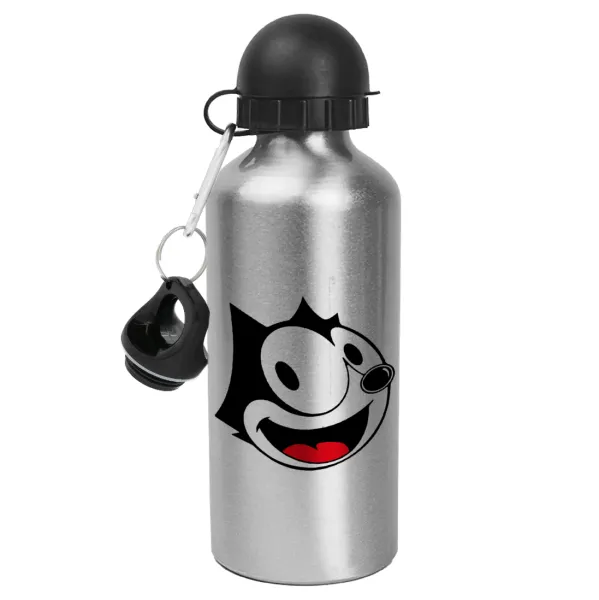Felix the cat — Μεταλλικό παγούρι νερού, Ασημένιο, αλουμινίου 500ml