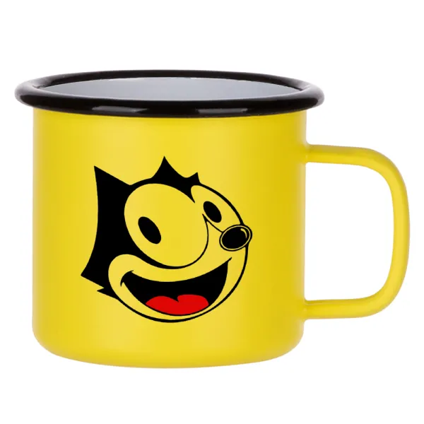 Felix the cat — Κούπα Μεταλλική εμαγιέ ΜΑΤ Κίτρινη 360ml