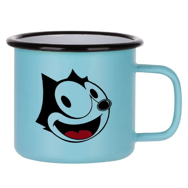 Felix the cat — Κούπα Μεταλλική εμαγιέ ΜΑΤ σιέλ 360ml