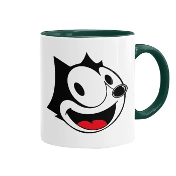 Felix the cat, Mug colored green, ceramic, 330ml
