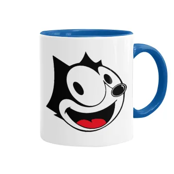 Felix the cat, Mug colored blue, ceramic, 330ml