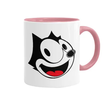 Felix the cat, Κούπα χρωματιστή ροζ, κεραμική, 330ml