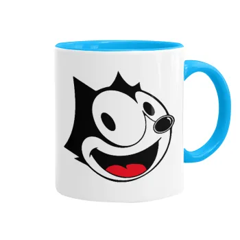 Felix the cat, Κούπα χρωματιστή γαλάζια, κεραμική, 330ml