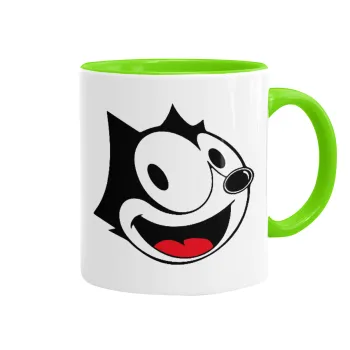 Felix the cat, Mug colored light green, ceramic, 330ml