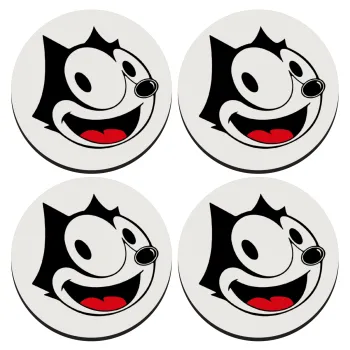 Felix the cat, ΣΕΤ 4 Σουβέρ ξύλινα στρογγυλά (9cm)