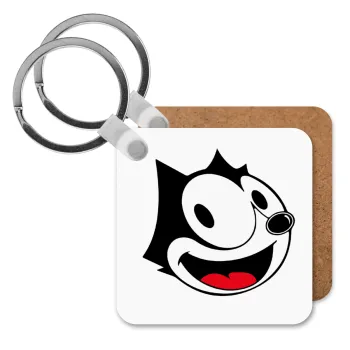 Felix the cat, Μπρελόκ Ξύλινο τετράγωνο MDF