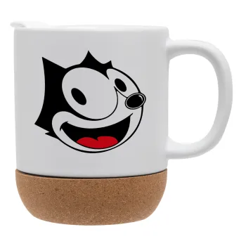 Felix the cat, Κούπα, κεραμική με βάση φελού και καπάκι (ΜΑΤ), 330ml