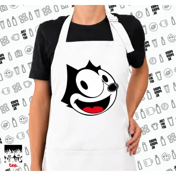 Felix the cat, Ποδιά μακριά Σεφ ολόσωμη με τσέπες white (ΕΝΗΛΙΚΩΝ)