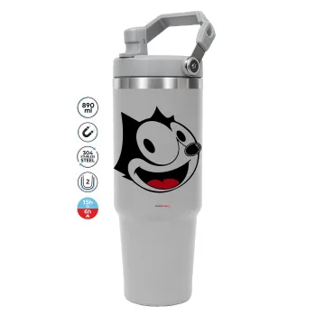 Felix the cat, ΓΚΡΙ χρώματος Θερμός Ανοξείδωτο 890ml (30oz) με χερούλι