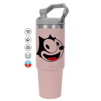 Felix the cat, ΡΟΖ χρώματος Θερμός Ανοξείδωτο 890ml (30oz) με χερούλι