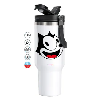 Felix the cat, Mega Tumbler με καπάκι, διπλού τοιχώματος (θερμό) 1,2L