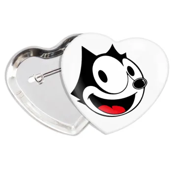 Felix the cat, Κονκάρδα παραμάνα καρδιά (57x52mm)