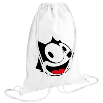 Felix the cat, Backpack pouch GYMBAG white (28x40cm)