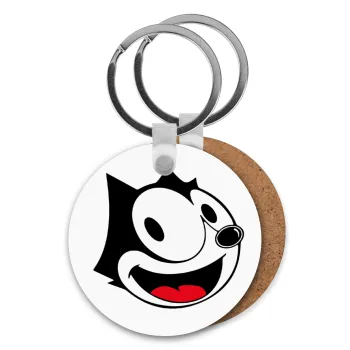 Felix the cat, Μπρελόκ Ξύλινο στρογγυλό MDF Φ5cm