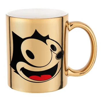 Felix the cat, Κούπα κεραμική, χρυσή καθρέπτης, 330ml