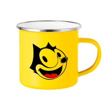 Felix the cat, Yellow Enamel Metallic Cup 360ml
