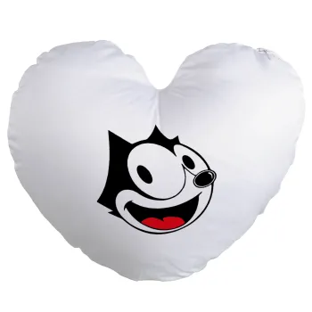 Felix the cat, Μαξιλάρι καναπέ καρδιά 40x40cm περιέχεται το  γέμισμα