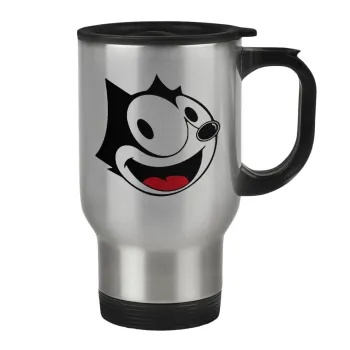 Felix the cat, Κούπα ταξιδιού ανοξείδωτη με καπάκι, διπλού τοιχώματος (θερμό) 450ml