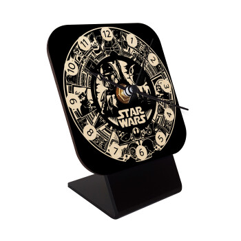 Star Wars Disk, Quartz Table clock in natural wood (10cm)