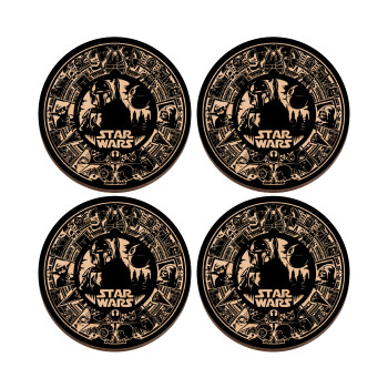 Star Wars Disk, ΣΕΤ x4 Σουβέρ ξύλινα στρογγυλά plywood (9cm)