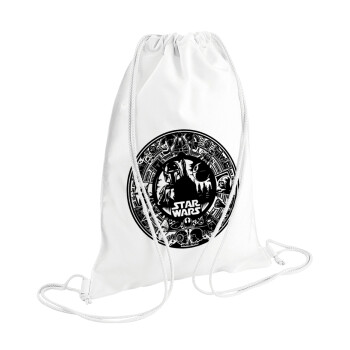 Star Wars Disk, Τσάντα πλάτης πουγκί GYMBAG λευκή (28x40cm)