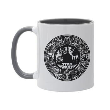 Star Wars Disk, Κούπα χρωματιστή γκρι, κεραμική, 330ml