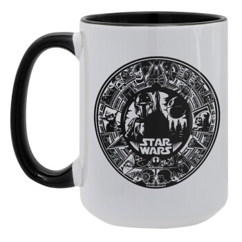Star Wars Disk, Κούπα Mega 15oz, κεραμική Μαύρη, 450ml
