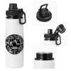 Metal water bottle with safety cap, aluminum 850ml