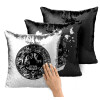 Μαξιλάρι καναπέ Μαγικό Μαύρο με πούλιες 40x40cm περιέχεται το γέμισμα