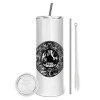 Tumbler stainless steel 600ml, with metal straw & cleaning brush