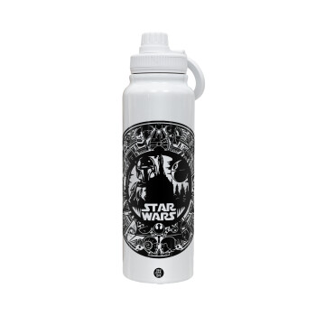 Star Wars Disk, 1L Stainless Steel Thermal Bottle with Phone Holder & Double Wall Insulation