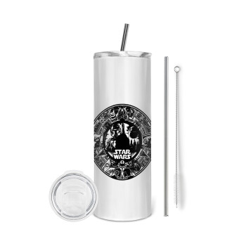 Star Wars Disk, Eco friendly stainless steel tumbler 600ml, with metal straw & cleaning brush